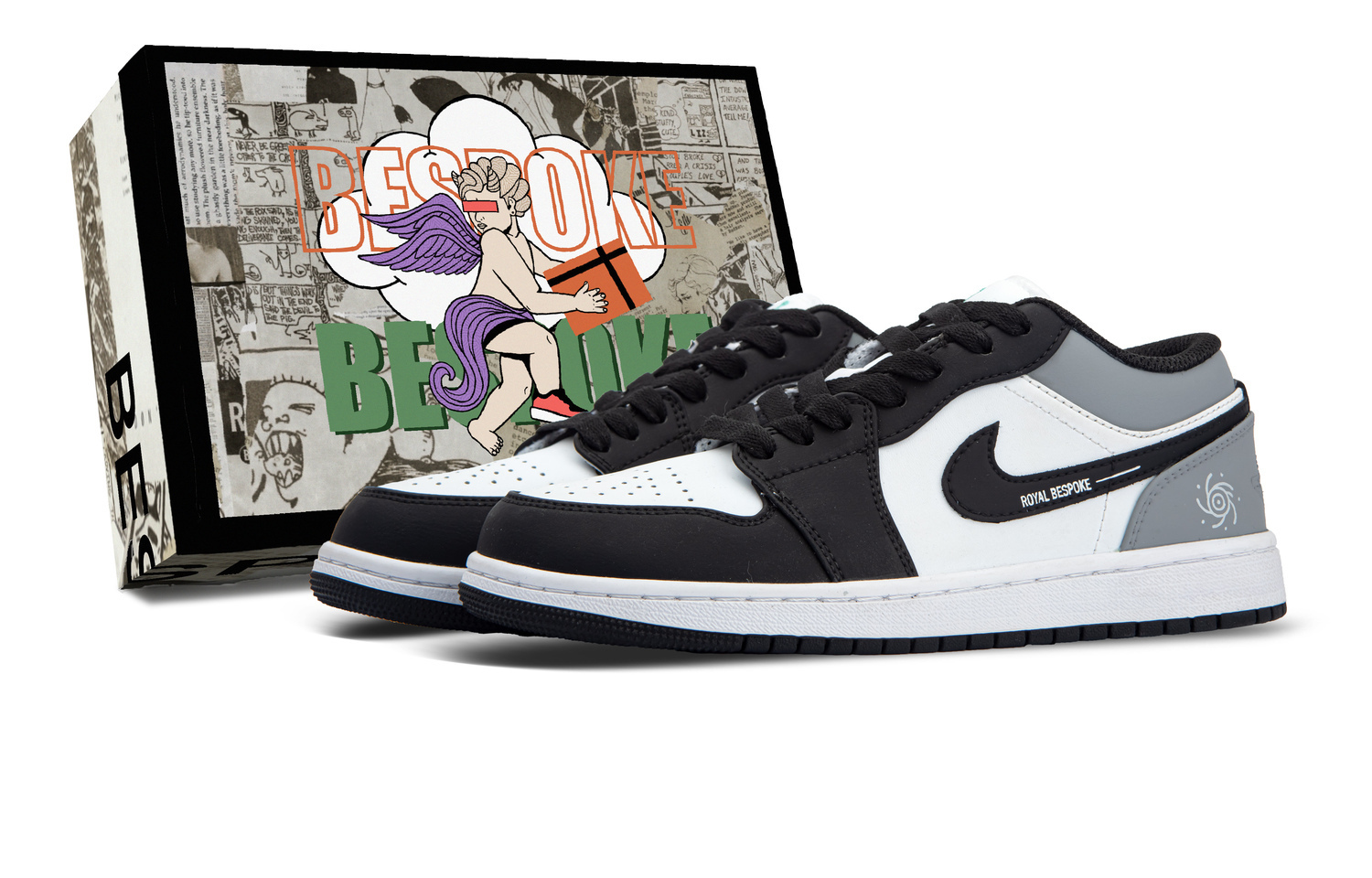 

Jordan Air 1 устойчивые к истиранию низкие детские баскетбольные кроссовки Blue Black для подростков