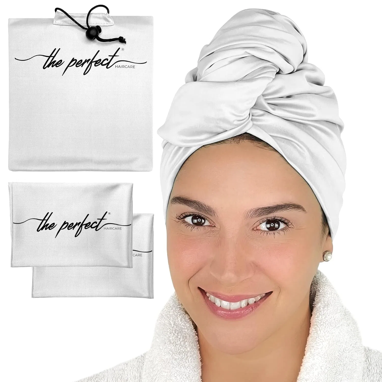 Набор полотенец из микрофибры для волос The Perfect Haircare, White