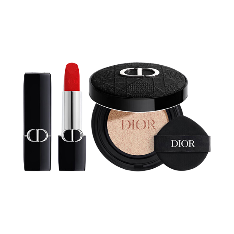 DIOR Locking Red помада-подушечка для макияжа, легко растушевывается, натуральный оттенок, 3,5 г + 13 г — фото 3
