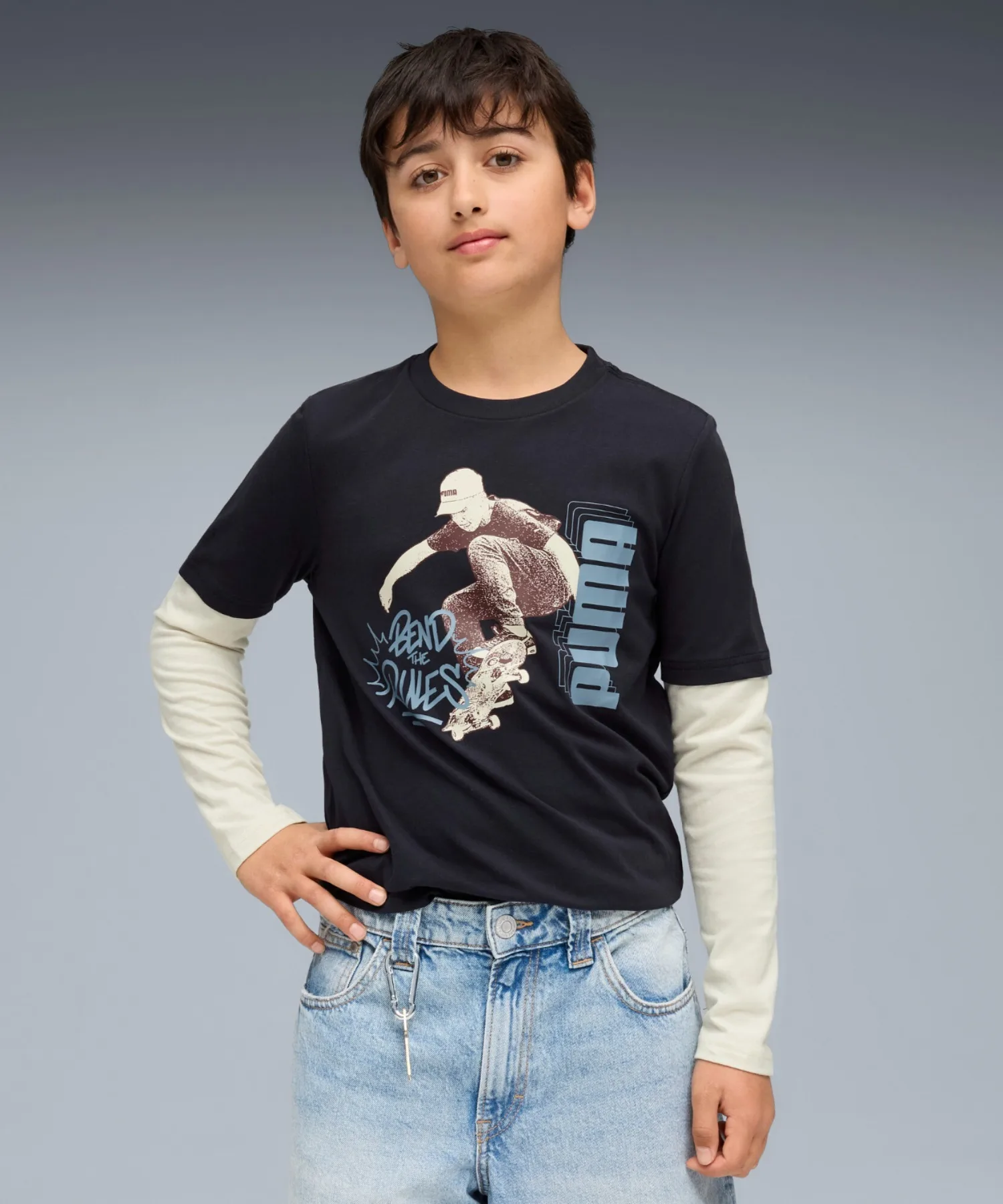 Детская футболка с длинным рукавом Mid90s PUMA Layered темно-синяя