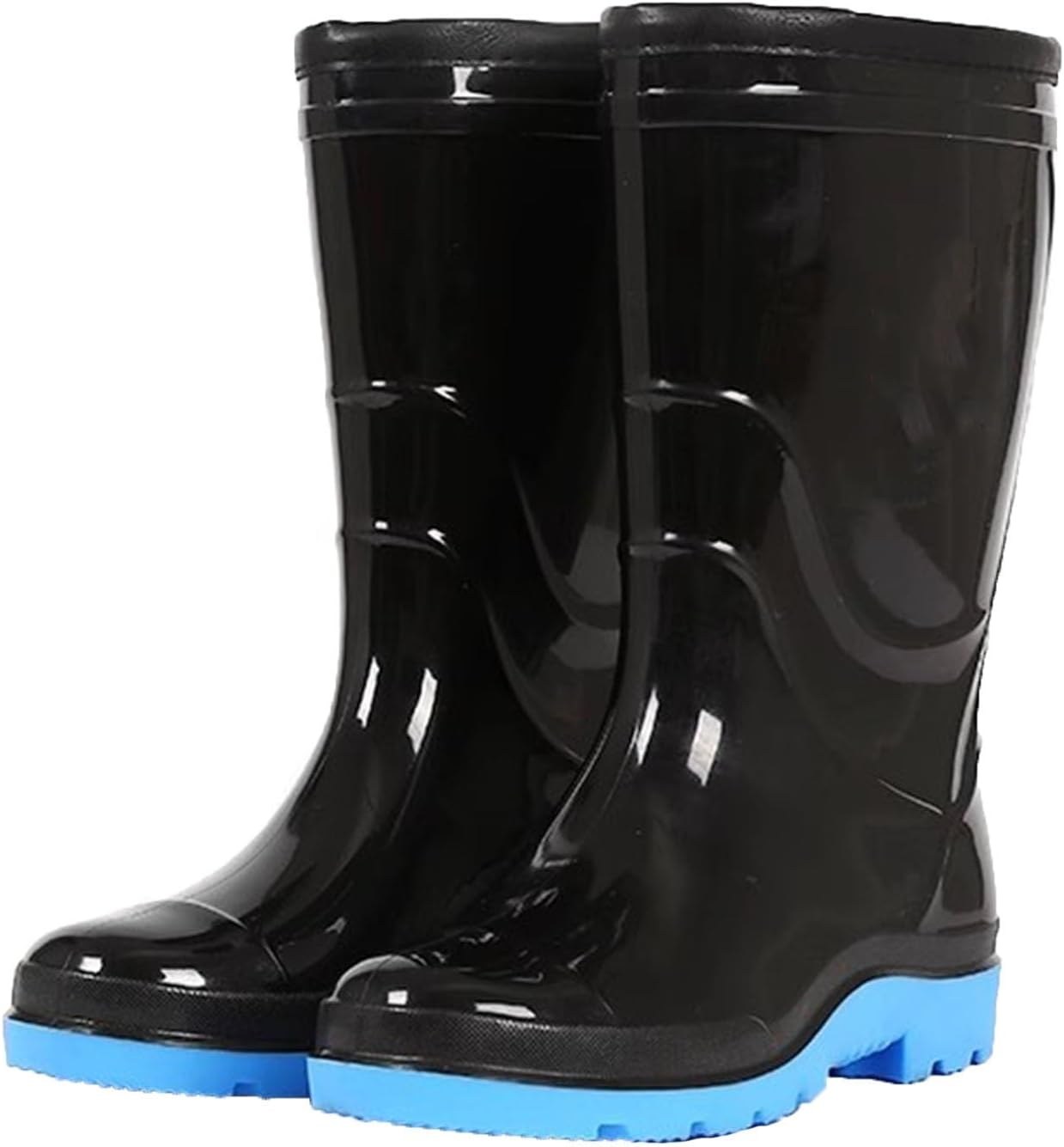 

Мужские рыбацкие забродные сапоги, 30 см, ПВХ, высокая колено, противоскользящие, теплые дождевые ботинки, подходят для охоты и сельского хозяйства Bcomfy, черный