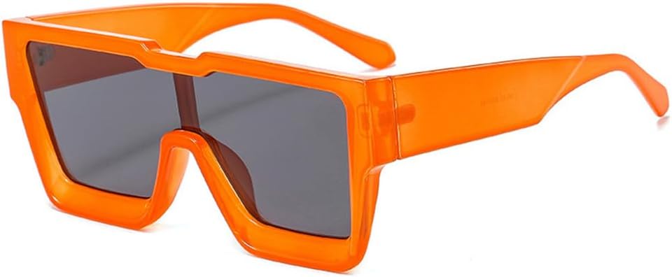 

Крупные цельные квадратные солнцезащитные очки для женщин, большие оправы, солнцезащитные очки для мужчин и женщин, очки с защитой от УФ-излучения UV400 HDUBFY, C2orange-black