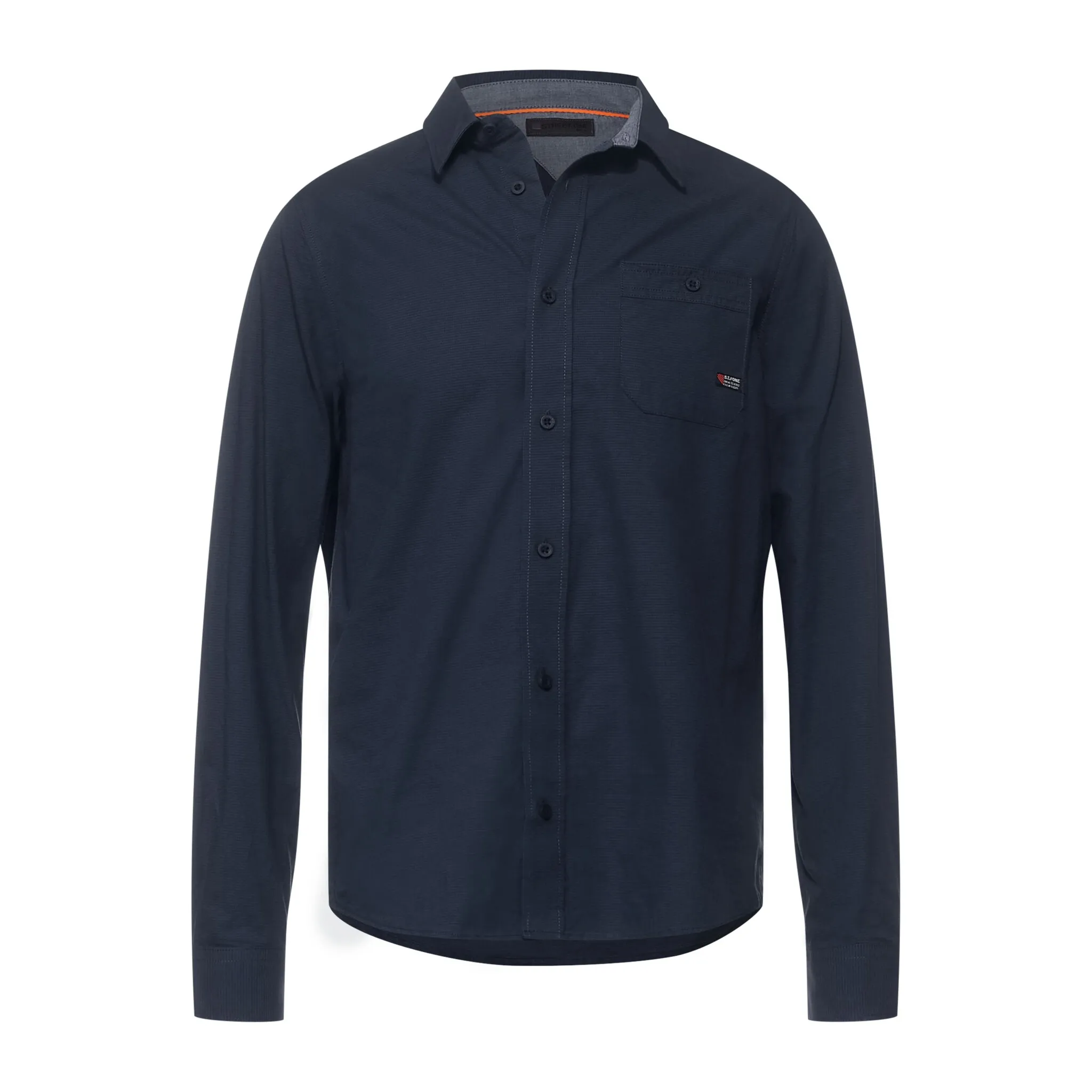 

STREET ONE МУЖСКАЯ рубашка с длинными рукавами, однотонная Street One Men, синий