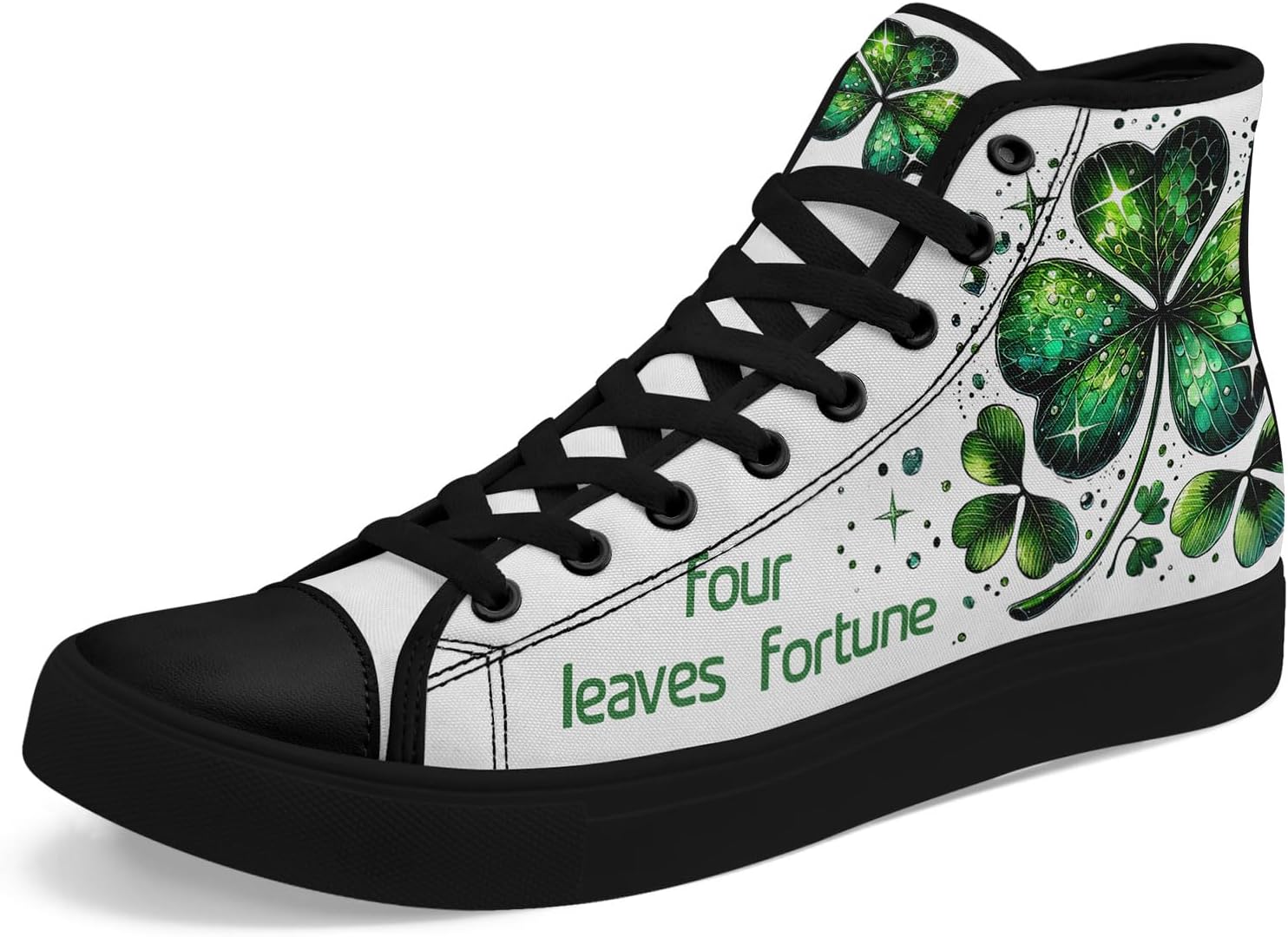 

Высокие кеды из канвы с узором клевер AWSOLE для мужчин и женщин, легкие, дышащие, стильные и удобные, кроссовки для фестиваля, подарок, белый/черный/зеленый