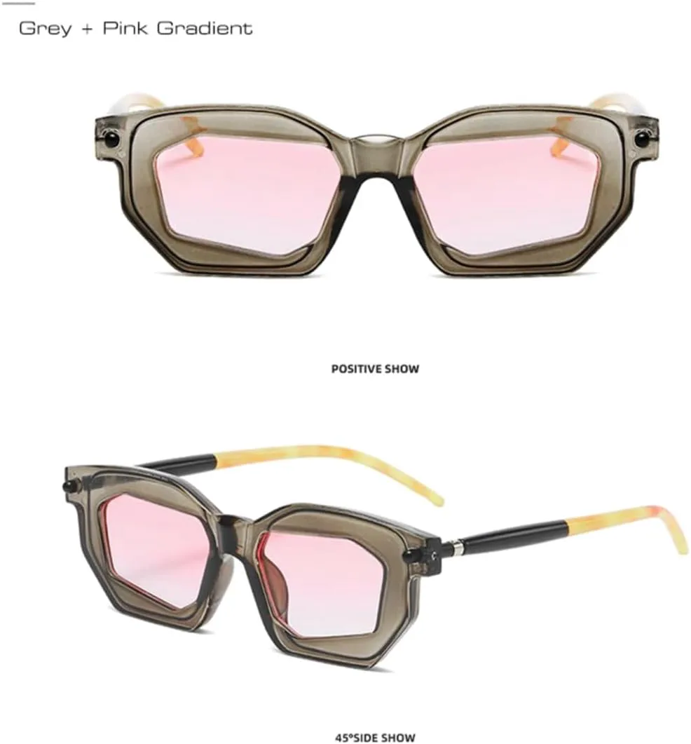 

Женские двухцветные солнцезащитные очки, модные очки с прозрачными линзами, мужская панк-оправа с заклепками, солнцезащитные очки UV400 SZVVBKK, Black Clear