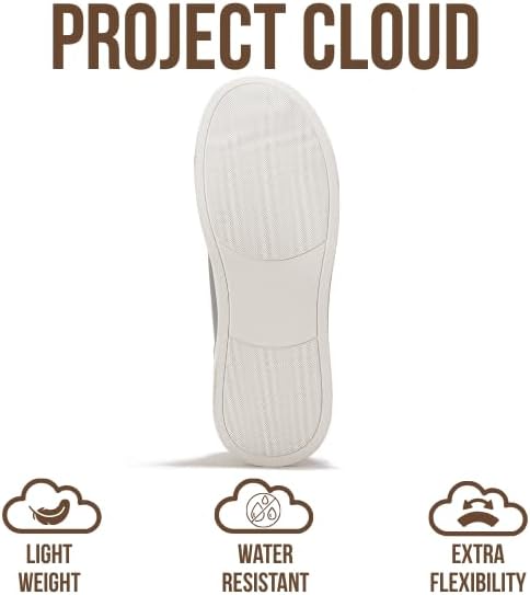 Мужские кроссовки Project Cloud с стелькой из настоящей кожи и памяти формы - легкие и противоскользящие кроссовки для мужчин, повседневные кроссовки без шнурков (Hudson), серый — фото 4