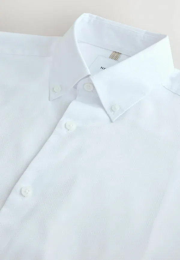 Рубашка Next, white button-down collar, белая — фото 2