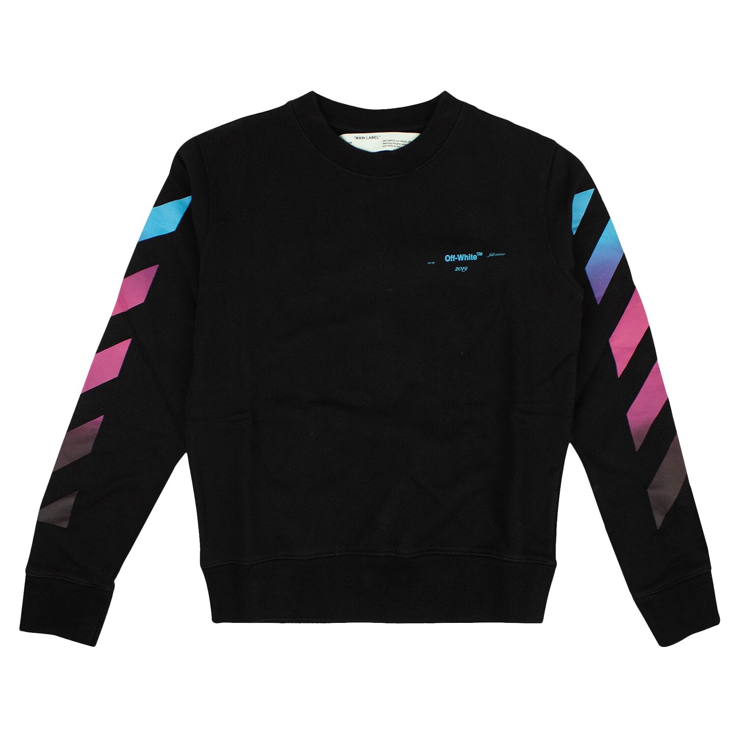 

Толстовка Off-White в полоску с круглым вырезом Черный