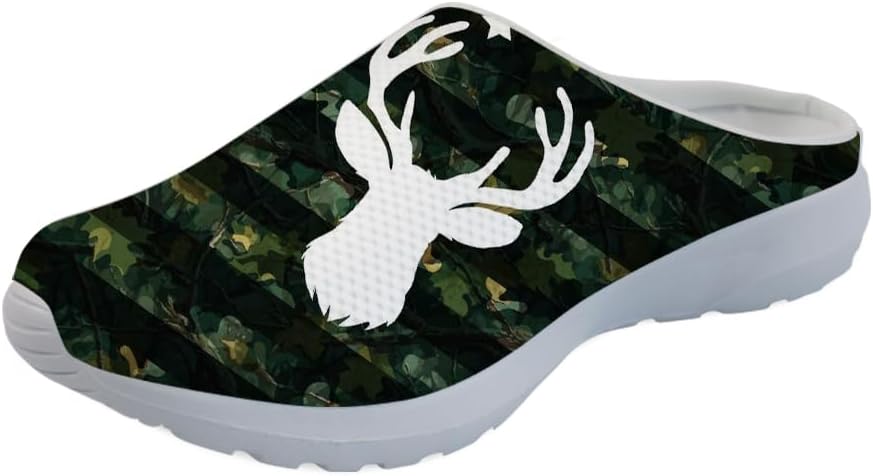 

Кроссовки-мюли Forchrinse Blue Cow для женщин, без задника, с сеткой, на платформе, удобные домашние, и спортивные тапочки, Deer American Flag