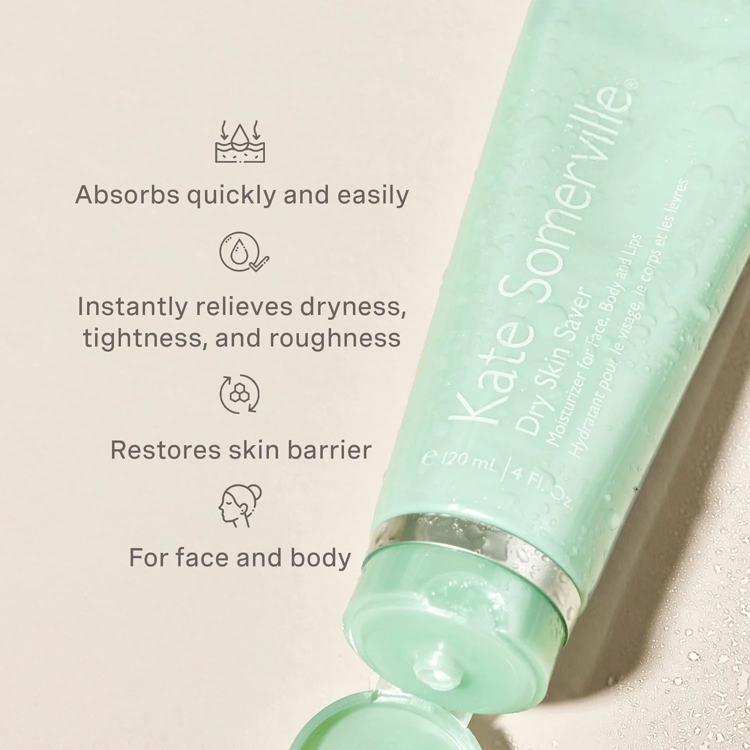Крем для сухой кожи Kate Somerville Dry Skin Saver - средство от экземы, успокаивающий и увлажняющий лосьон для лица и тела для чувствительной кожи, 113 мл. — фото 3
