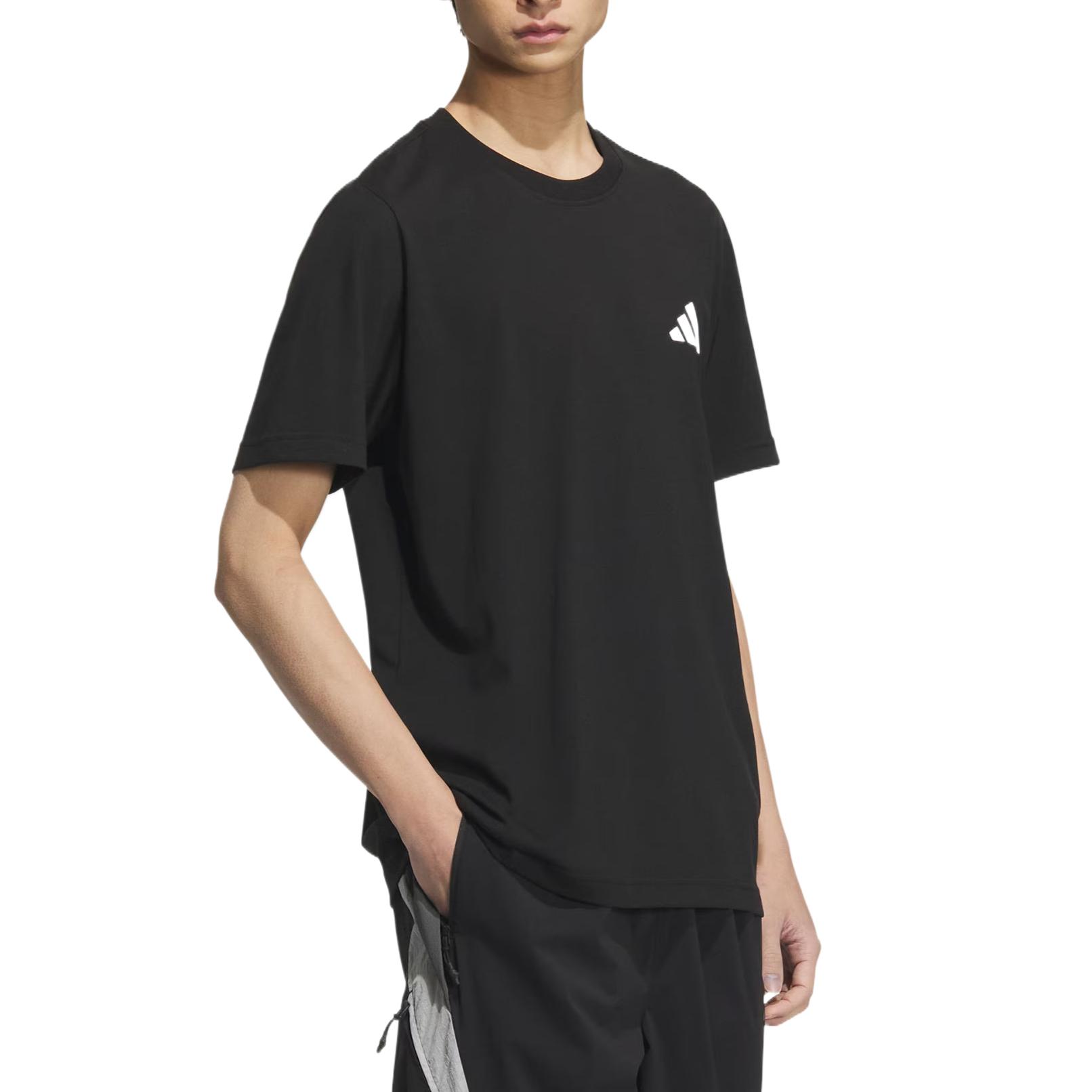 Adidas Графическая футболка с коротким рукавом Unisex Black — фото 4