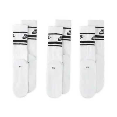 Носки Nike Sportswear Dri-FIT Everyday Essential Crew (3 шт), цвет White/Black/Black — фото 3