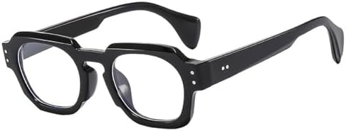 

Солнцезащитные очки 2027 года для женщин, прозрачные линзы, защита от УФ-излучения UV400, винтажные мужские солнцезащитные очки с заклепками в стиле панк MTZJH, Black Clear