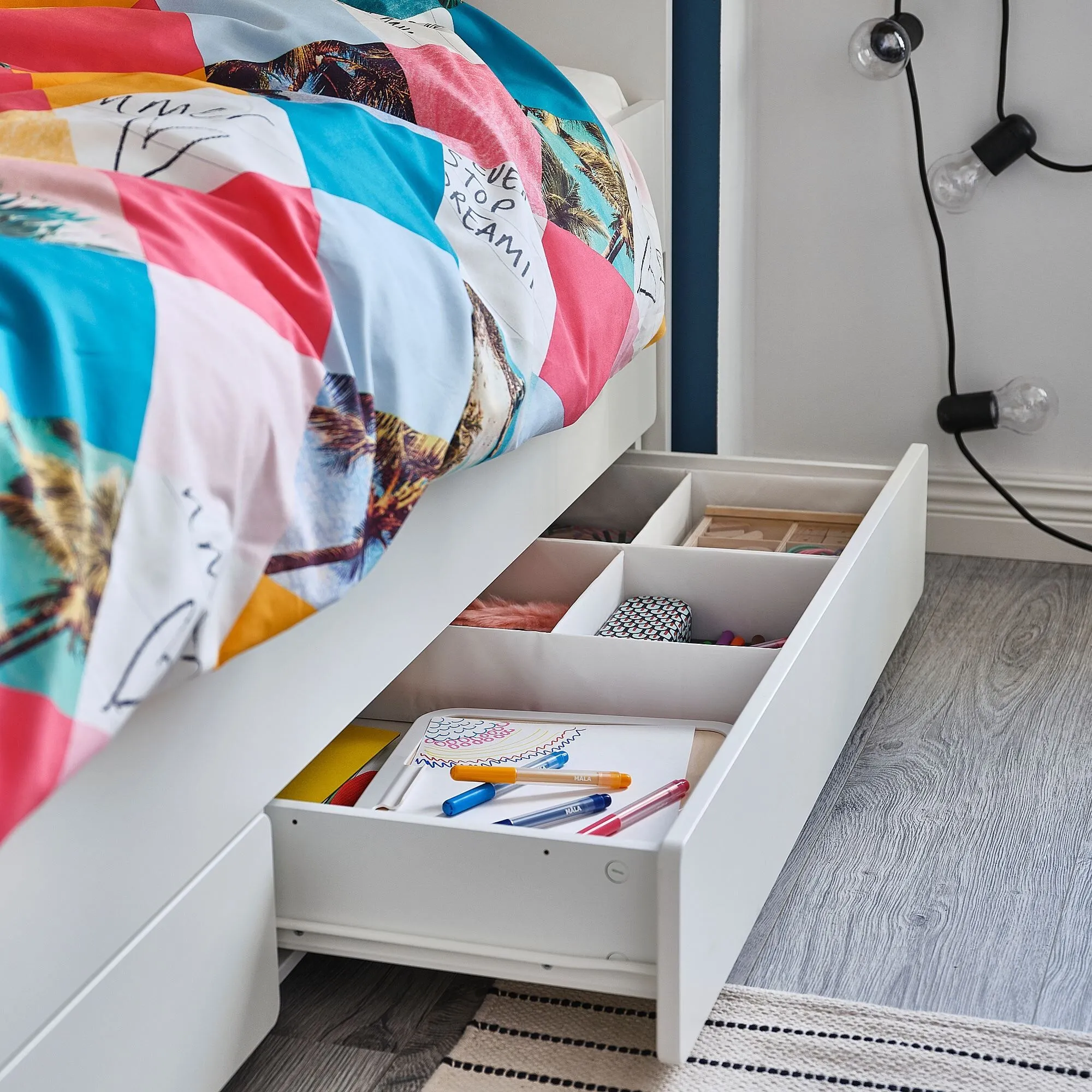 Детская дополнительная кровать, белая, 90x200 см, SLÄKT/LURÖY IKEA — фото 4