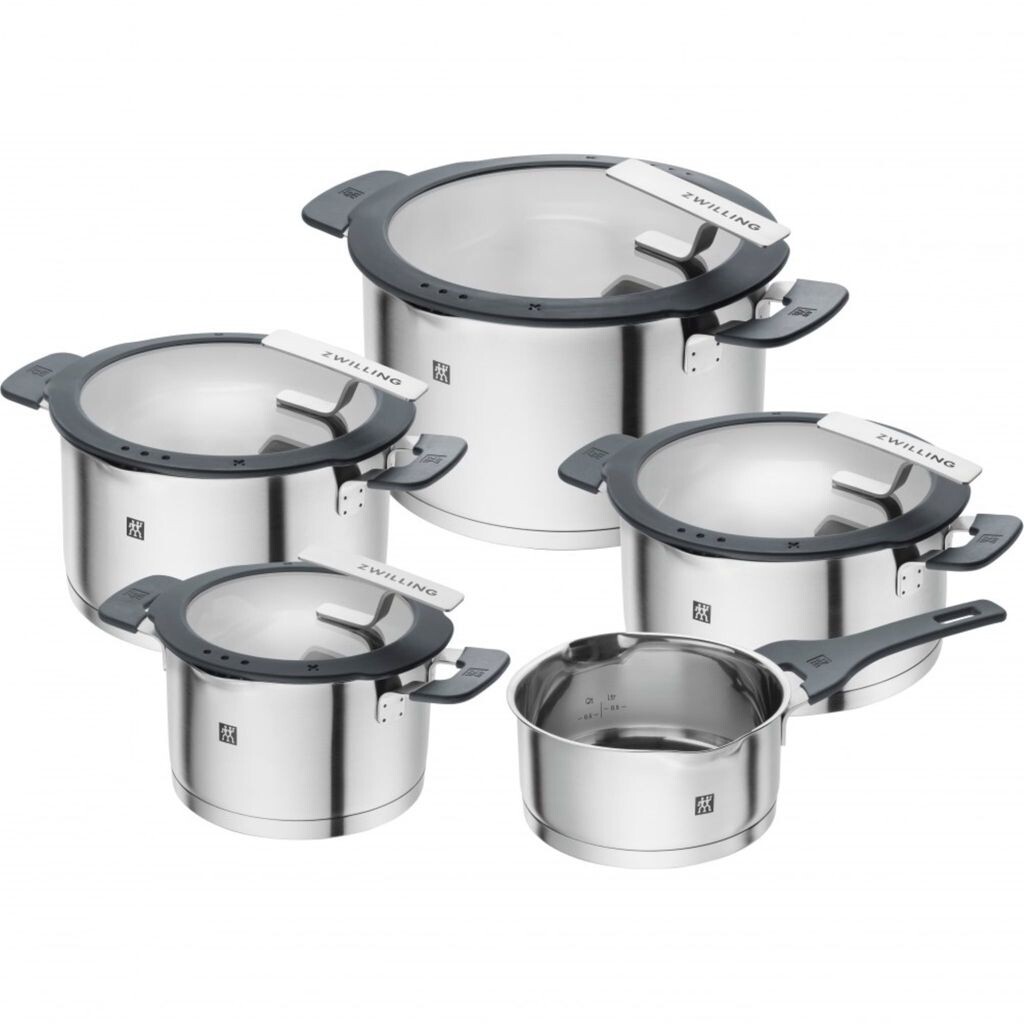 Набор кастрюль Zwilling Simplify, 9 предметов, серебристый/черный