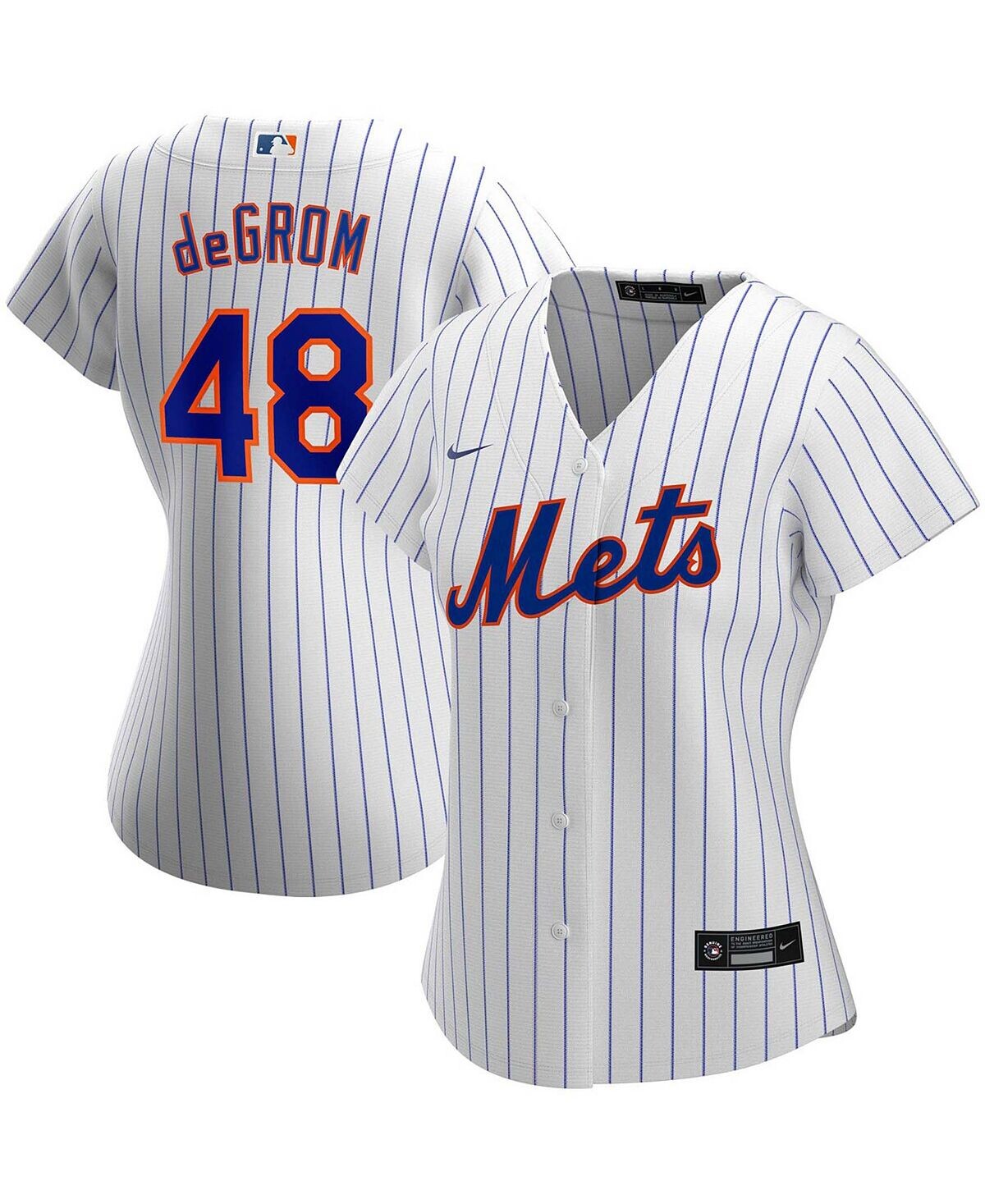 Женская белая футболка Jacob Degrom New York Mets Home Replica Player Nike, белый — фото 3