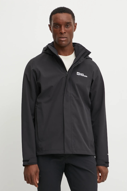 

Дождевик Trailtime 2L Jack Wolfskin, черный