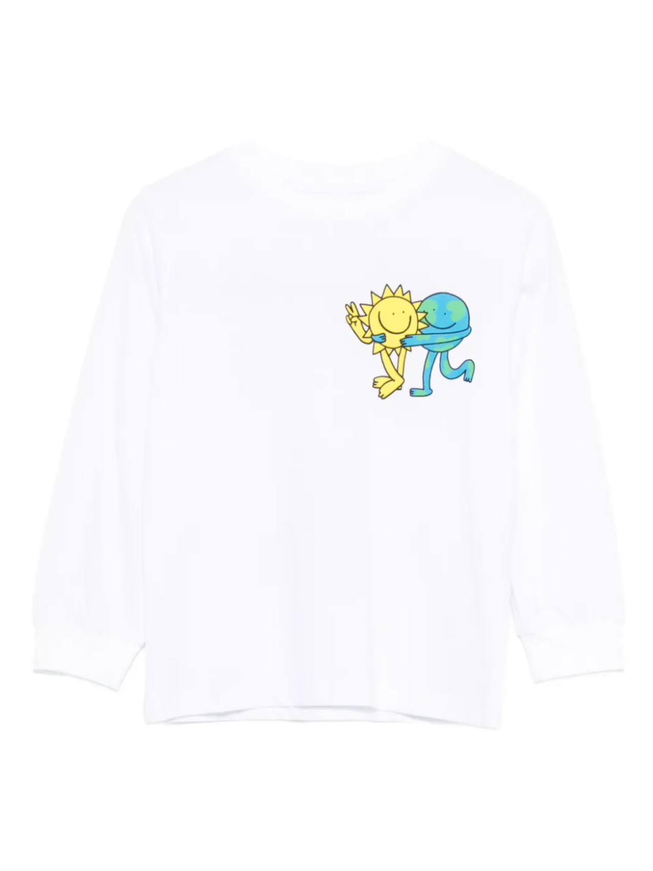 

Топ с длинными рукавами и принтом «Солнце и земля» Stella McCartney Kids, белый