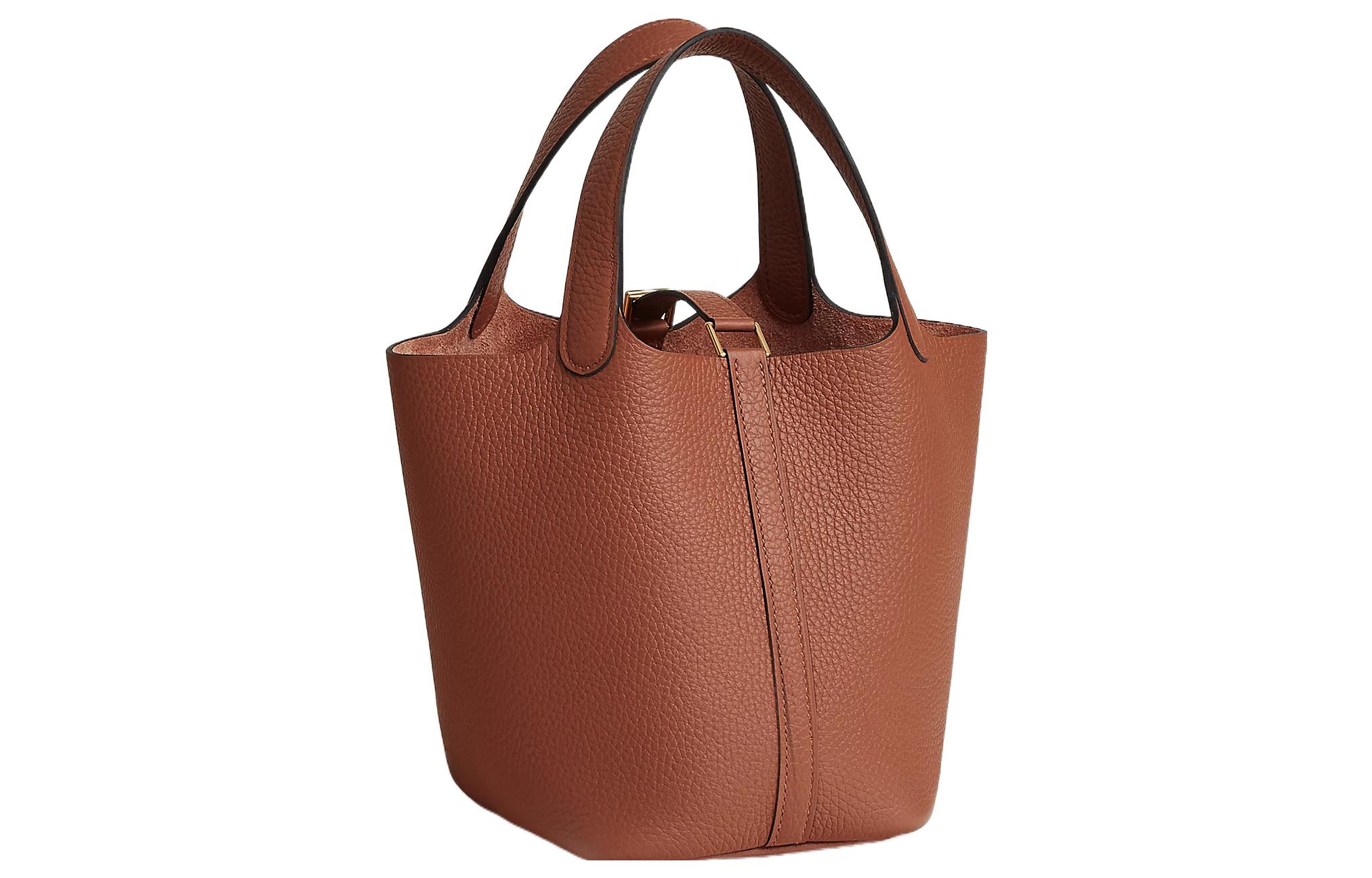 HERMES Сумка Пикотин Лок Клеменс Буллок кожаная корзинка — фото 3