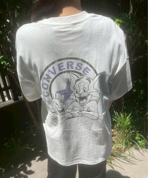 

TOM&JERRY Футболка с коротким рукавом, винтажный принт, пигментированная отделка, Converse x Tom & Jerry, белый