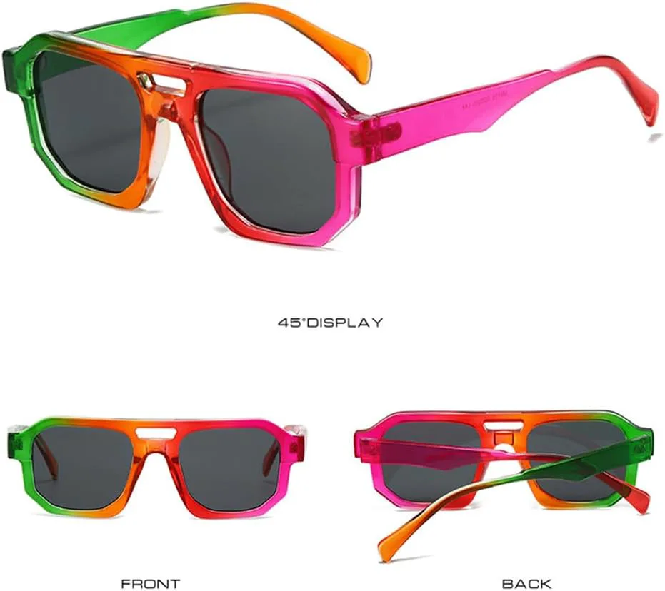 

Женские солнцезащитные очки generic, стиль панк, матовый черный. Двойная перемычка, прозрачная оправа, градиентные линзы UV400. Для спорта на открытом воздухе