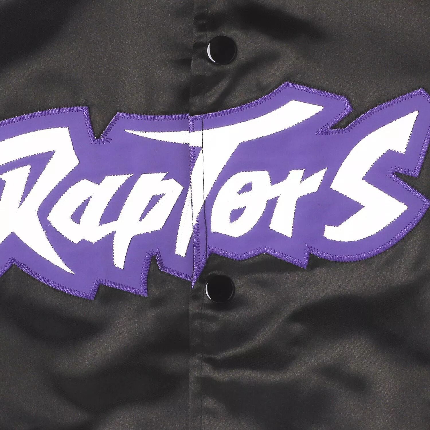 Молодежная черная куртка Mitchell & Ness Toronto Raptors из твердой древесины, классическая атласная куртка с длинными кнопками реглан Unbranded — фото 4