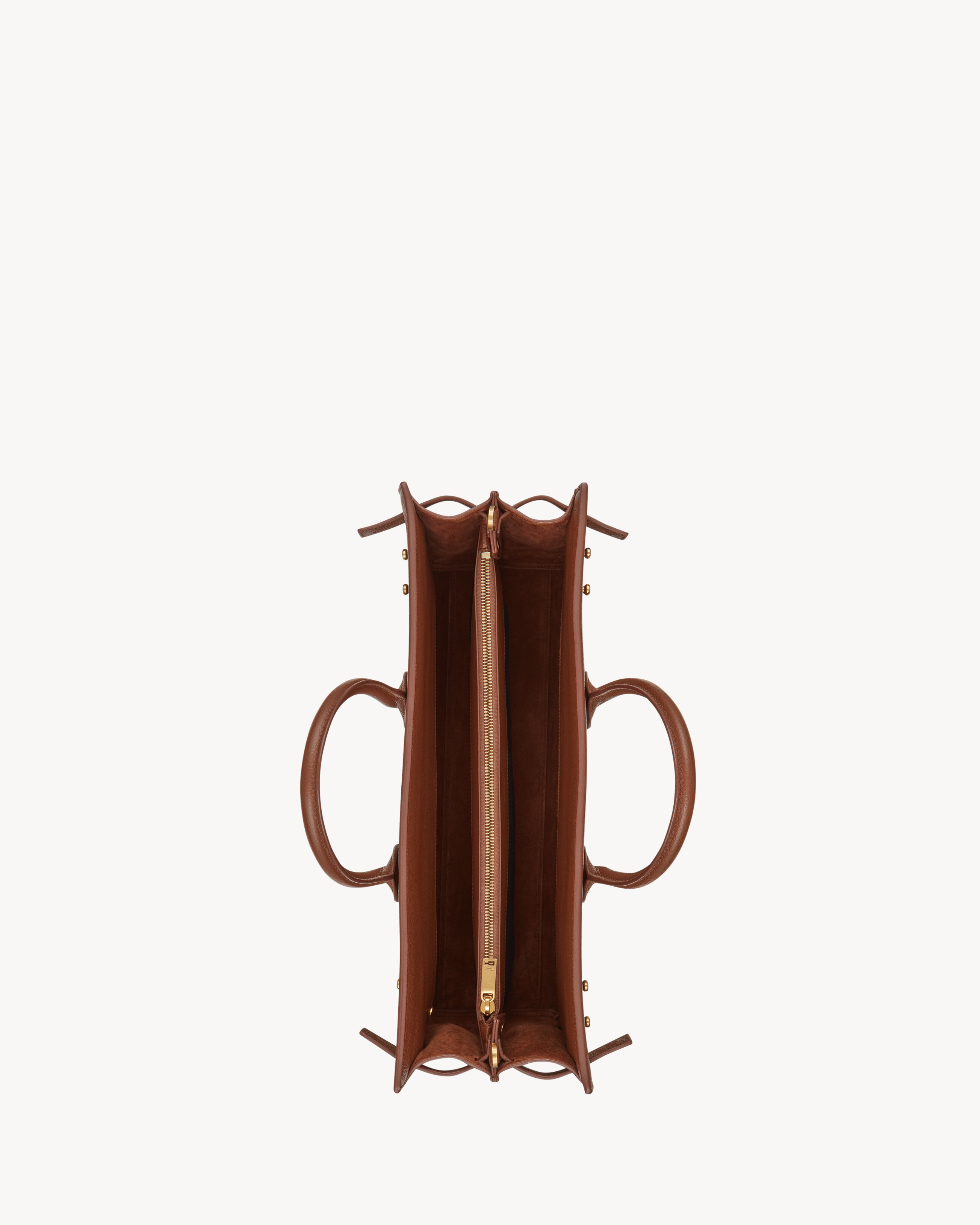 Сумка Sac de Jour тонкая большая из зернистой кожи Saint Laurent, коричневый — фото 4