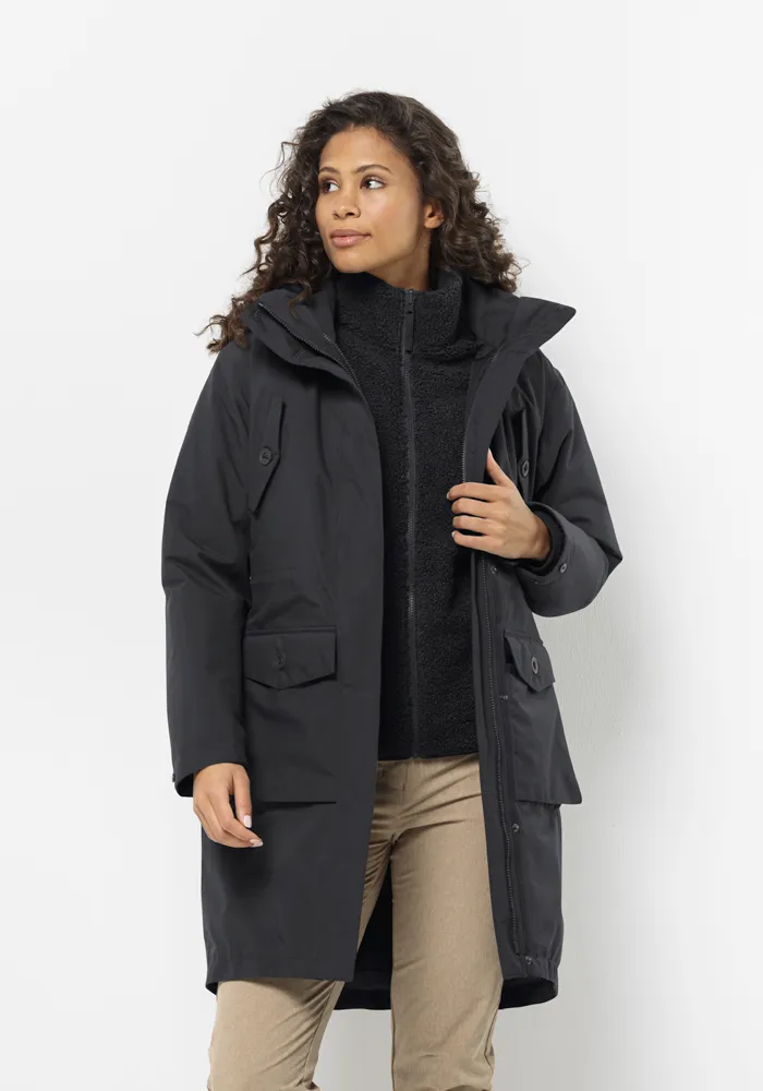 

Функциональная парка Jack Wolfskin "EISWALD 3IN1 PARKA W", с капюшоном, черный