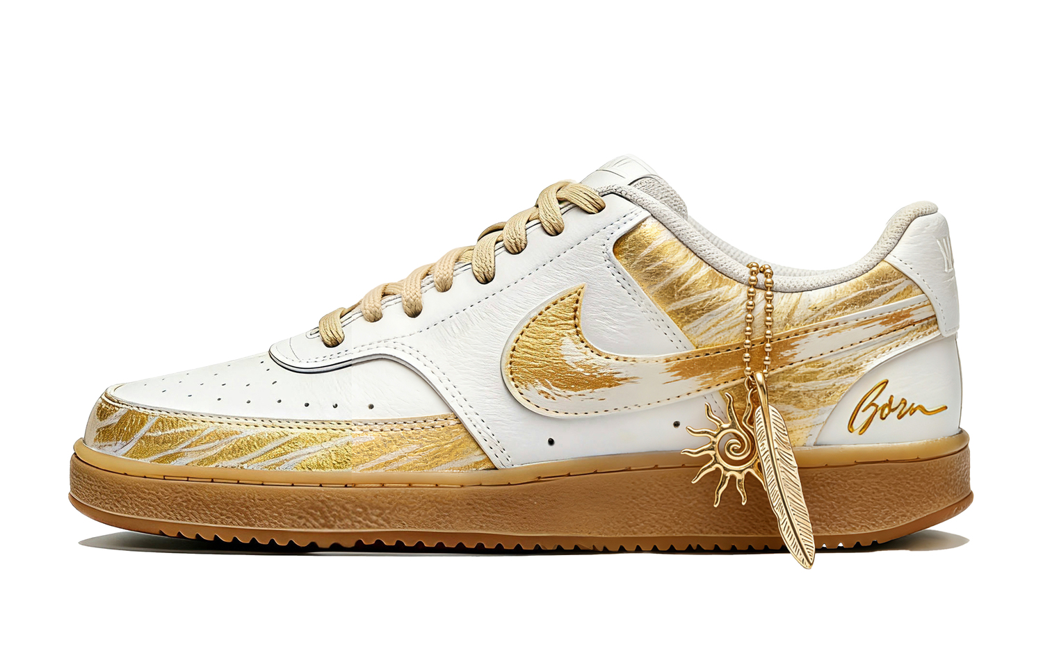 Nike Кроссовки Court Vision 1 Low top Unisex White Gold — фото 3