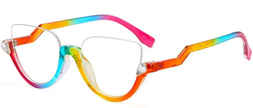 

Ретро-солнцезащитные очки «кошачий глаз» с декором из страз, модные женские очки в полуободковой оправе с зеркальным покрытием и прозрачными линзами MUTYNE, One Size