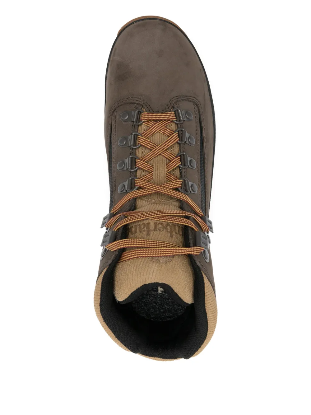 Мужские ботинки Timberland кожаные с сетчатыми вставками, коричнево-черный — фото 4