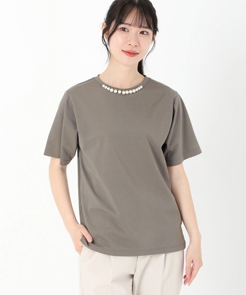 

Футболка из джерси с UV-защитой, мятым воротником и перламутровой отделкой STRAWBERRY-FIELDS, серый