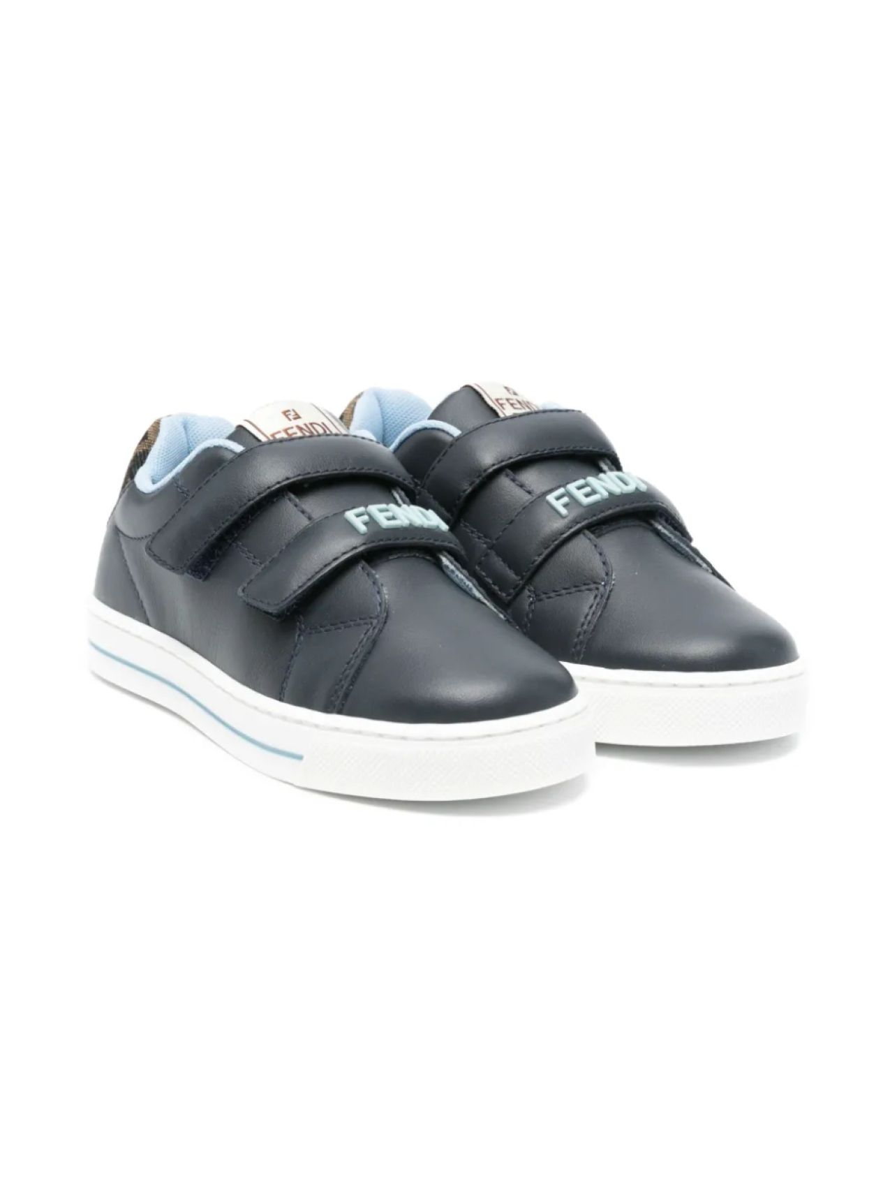 

Кроссовки с тисненым логотипом Fendi Kids, синий