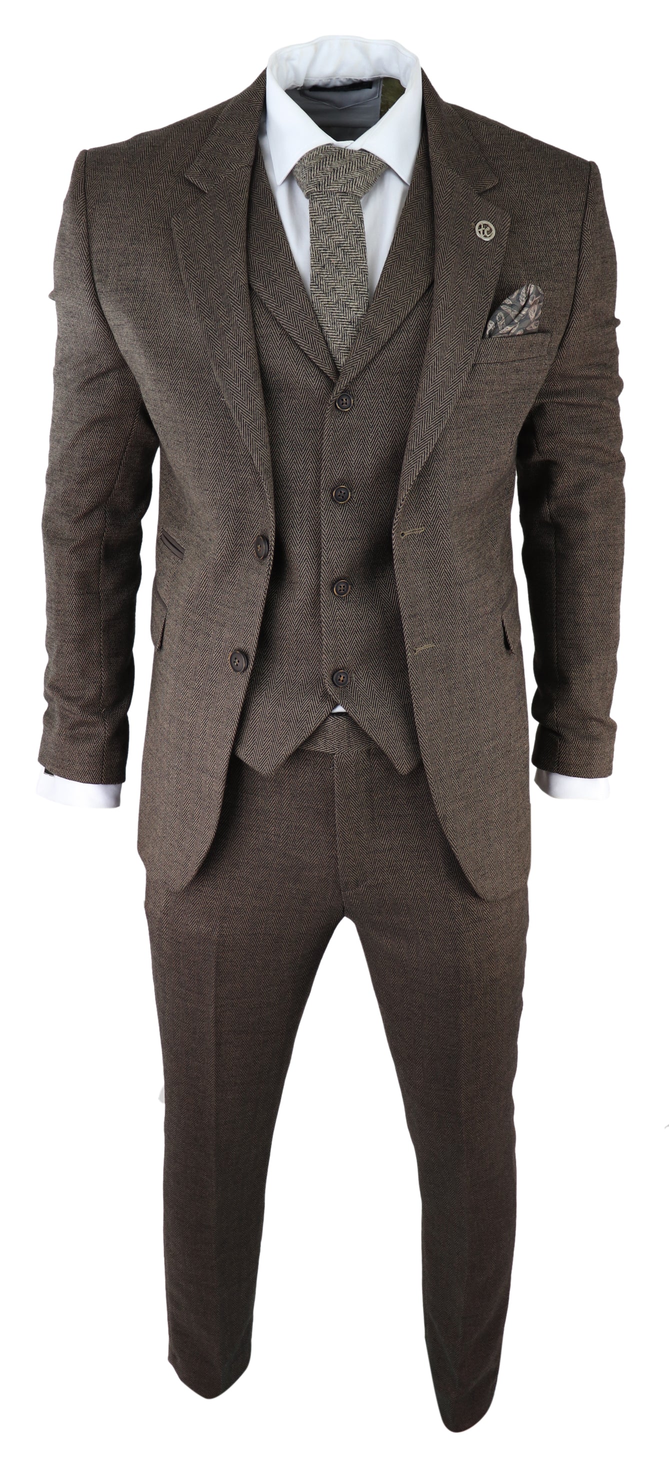 

AK-06 Твидовый костюм-тройка в елочку TruClothing, коричневый