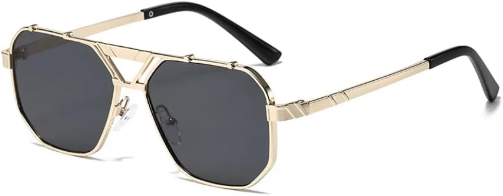 

Модные металлические многоугольные солнцезащитные очки для женщин, для вождения на открытом воздухе, защита от УФ-излучения UV400, для мужчин, с градиентными линзами VFDHN, Tyj533-1