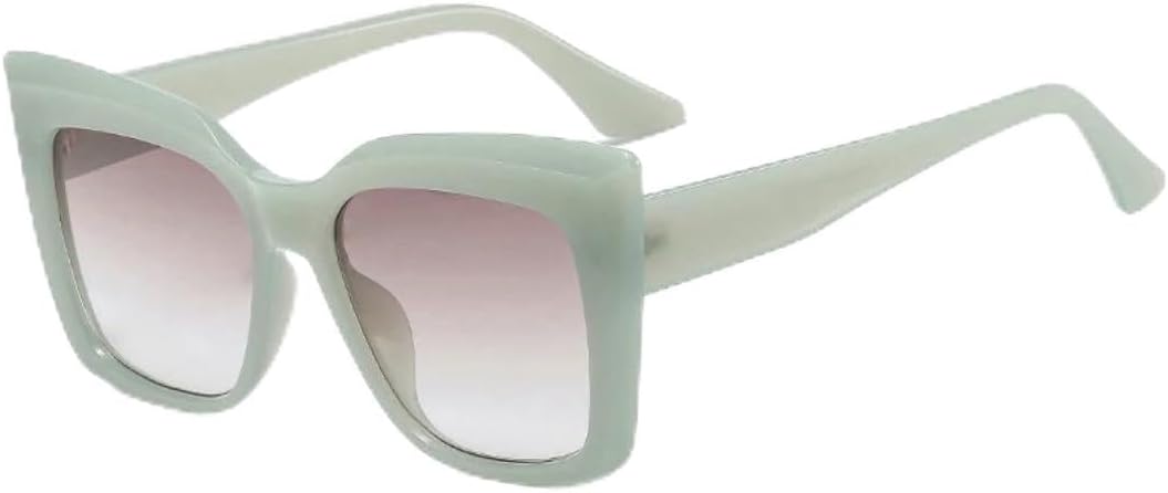 

Винтажные большие женские солнцезащитные очки «кошачий глаз» в стиле панк, модные и роскошные мужские очки для путешествий, защита от УФ-излучения UV400 VVTWSSW, Green Gray