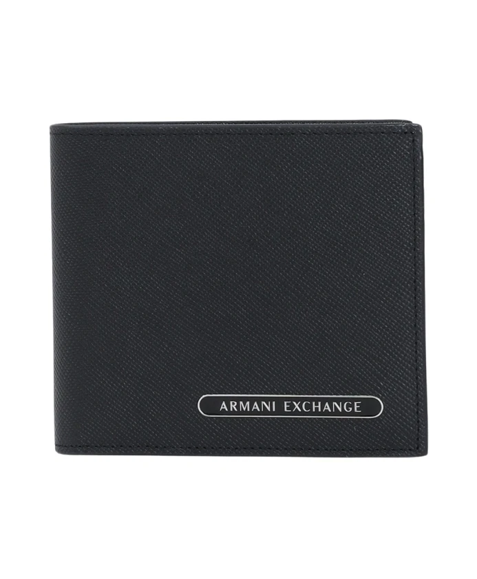 

Компактный черный мужской кошелек Armani Exchange, черный