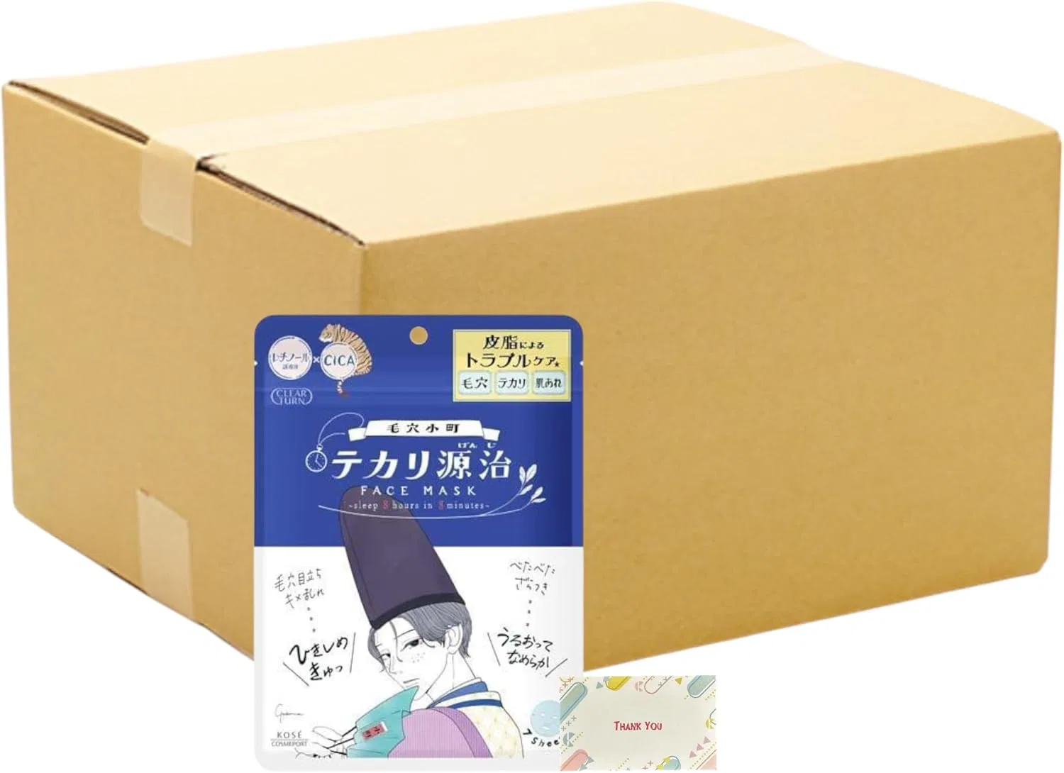 Маска для лица Clear Turn Pore Komachi Tikari Genji, 48 штук, Kunutonn