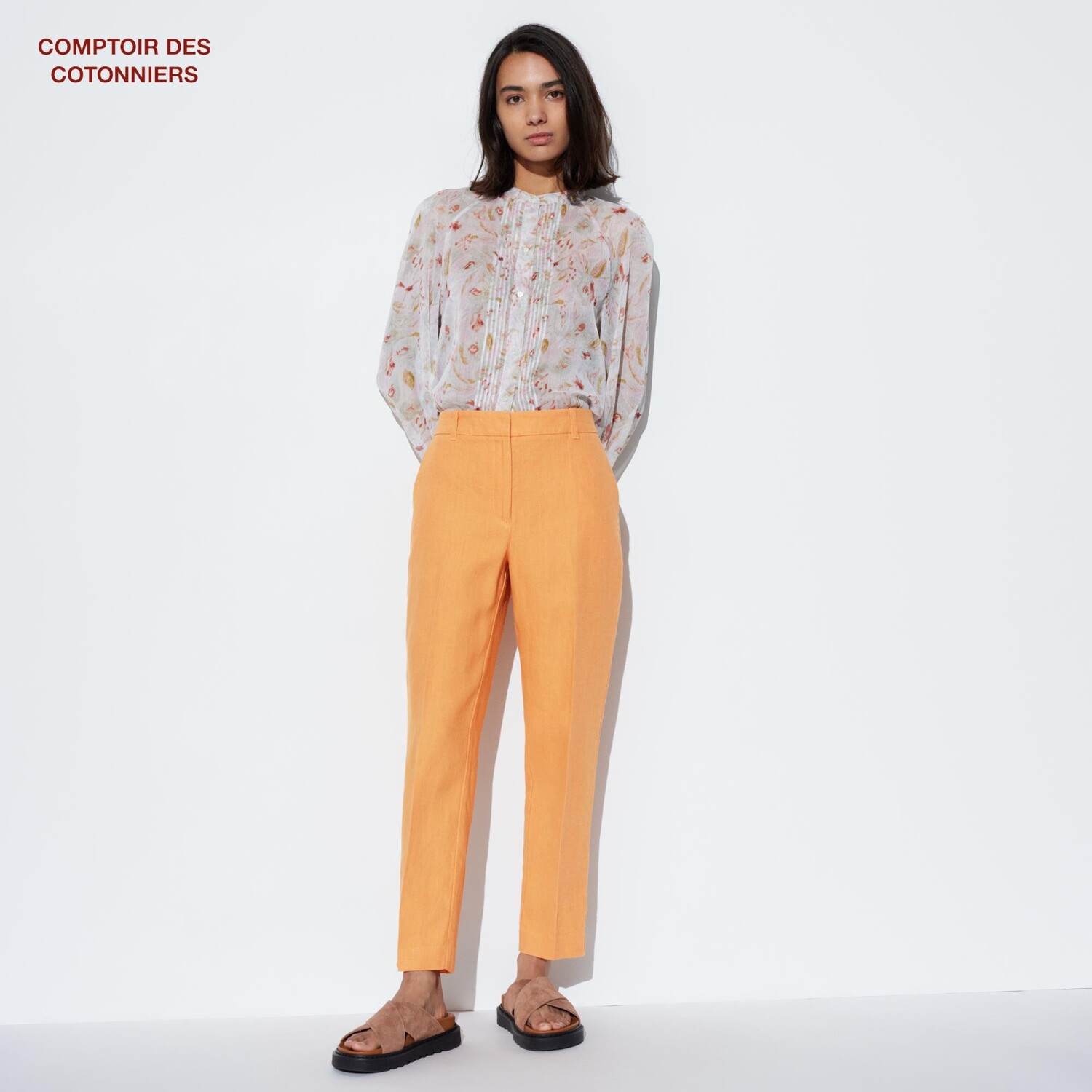 

Брюки UNIQLO Comptoir de Cotonnier льняные, оранжевый