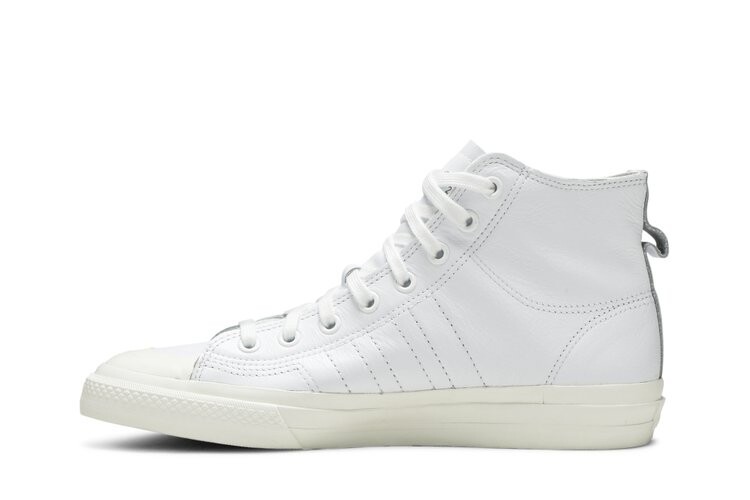 Кроссовки Adidas Nizza RF High Recon Leather 'Triple White', белый — фото 3
