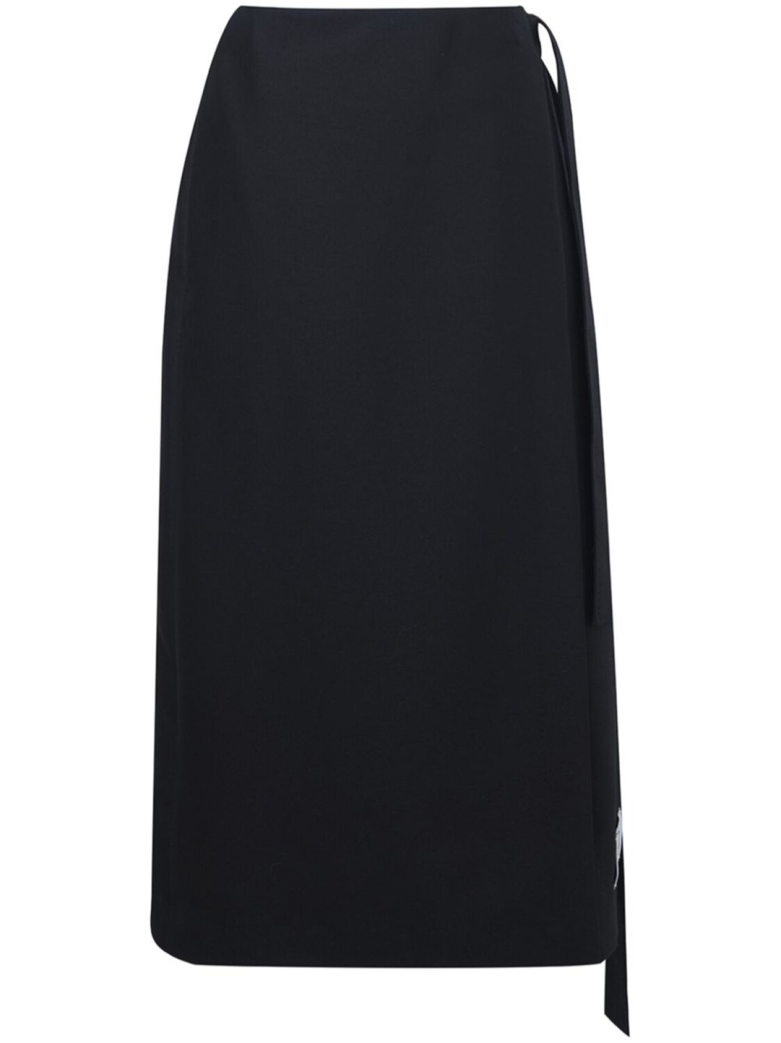 

Юбка миди из шерсти и шелка Ports 1961, черный