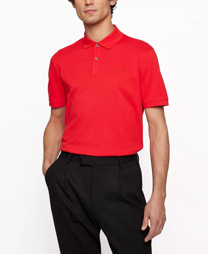 

Мужская хлопковая поло Regular-Fit Hugo Boss, красный