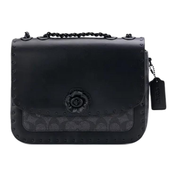 

Сумка через плечо Madison из кожи коровы женская угольно-серая COACH