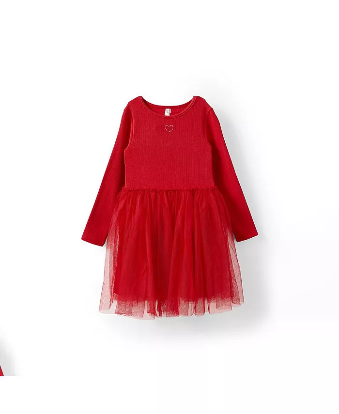 

Платье для перевоплощения Little/Big Harper с длинными рукавами для маленьких девочек Cotton On, красный