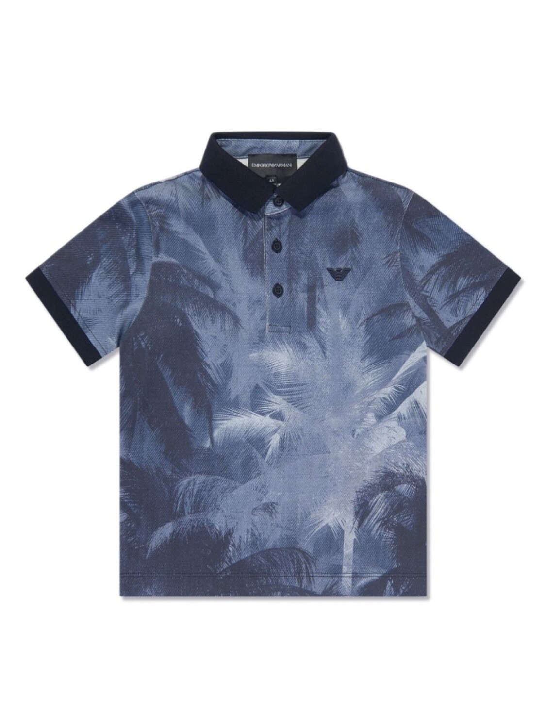 

Рубашка поло с принтом Emporio Armani Kids, синий