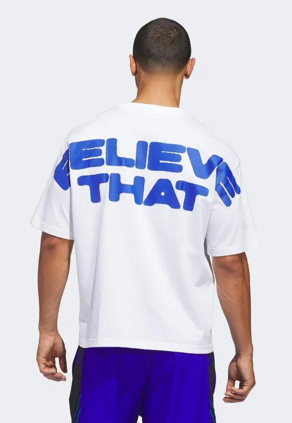 Футболка Anted bt2 tee print t-shirt Adidas Performance, белый прозрачно-голубой