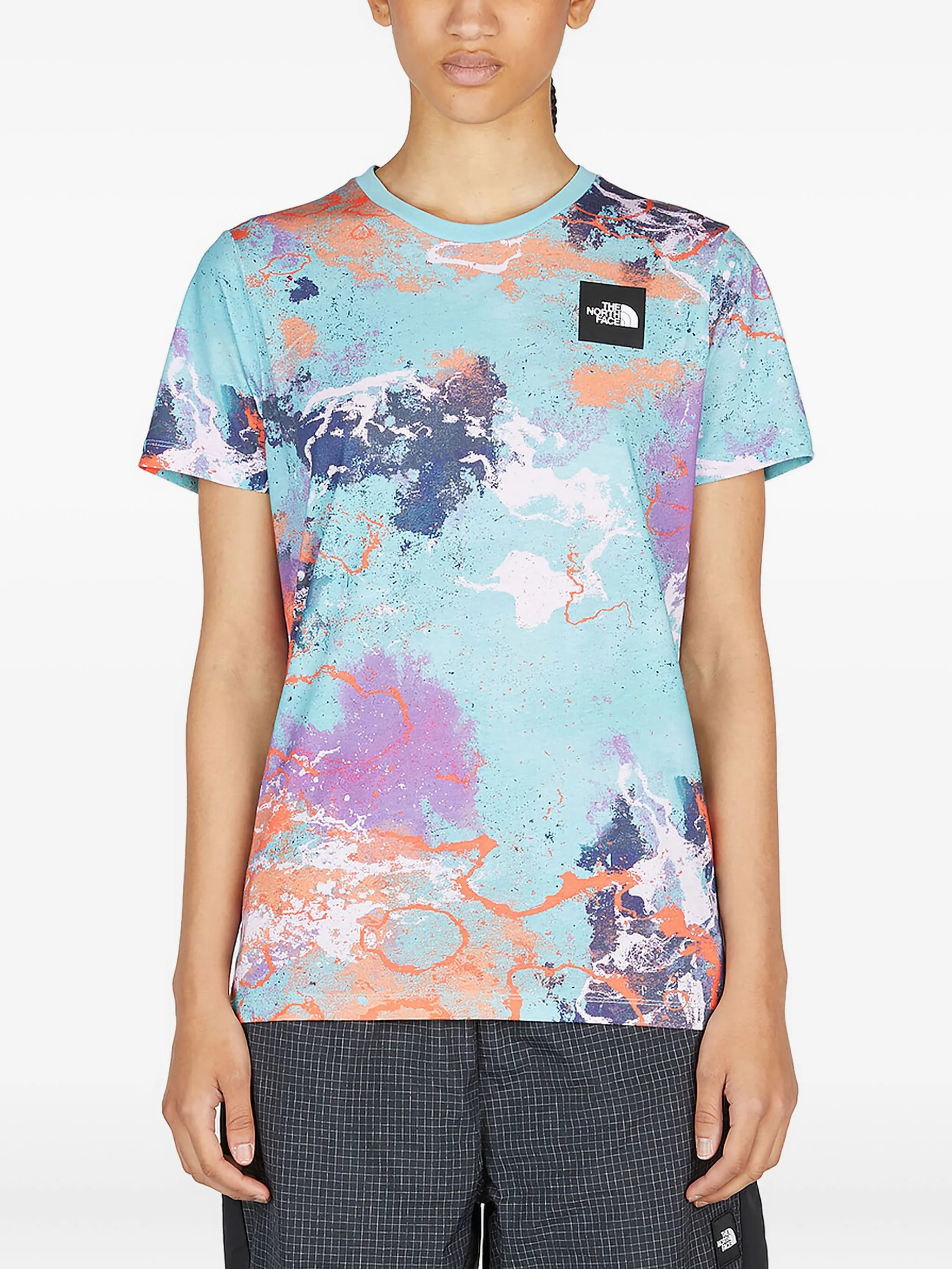 

Футболка с абстрактным принтом The North Face, синий