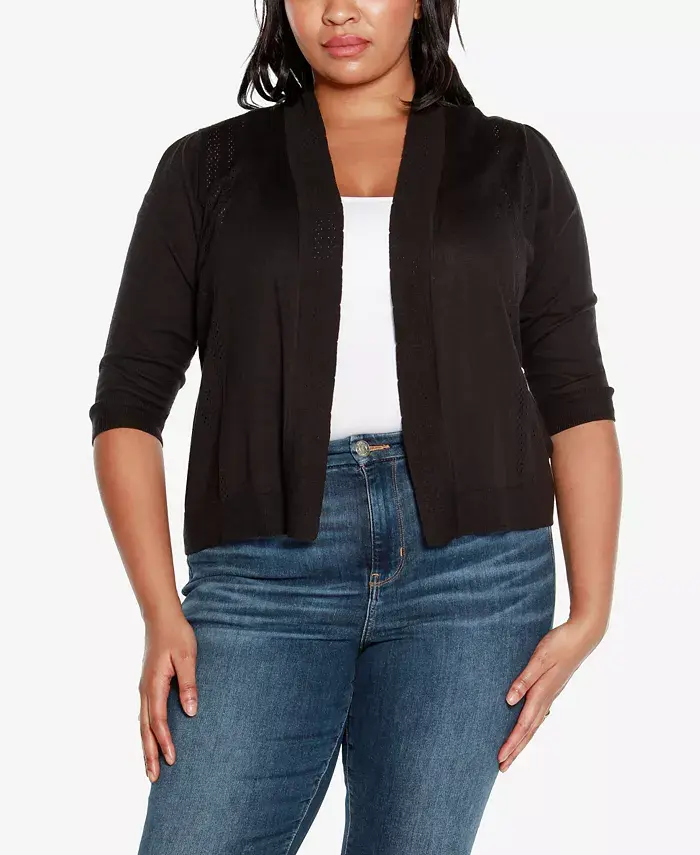 

Кардиган на пуговицах 3/4 рукава больших размеров Belldini, черный