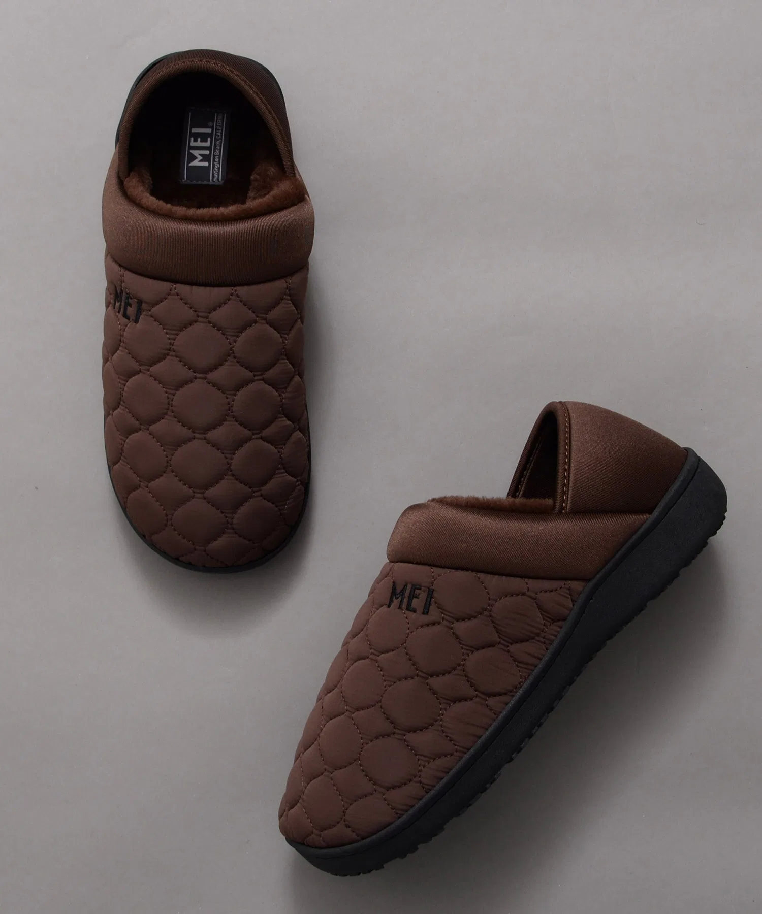 Мужские стеганые мокасины MEI QUILTING MOC SHOES коричневые