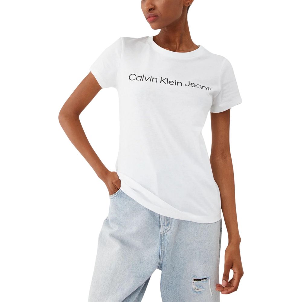 

Белые хлопковые топ и футболка Calvin Klein Jeans
